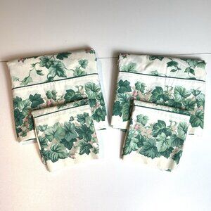 Vtg Springmaid Ivy 2 Twin Flat Sheet & 2 Pillowcases Cottagecore USA Made